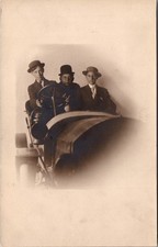 Boys in Early Automobile Real Photo Postcard Antique RPPC Driving Scene picture