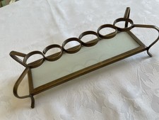 Anthropologie Vestige Lipstick Holder~ Holds 6~ Gold / Brass Finish w/ Glass picture