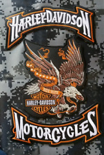 HARLEY DAVIDSON EAGLE+ROCKERS STYLE PATCHES TO SEW ON BIKER JACKET picture
