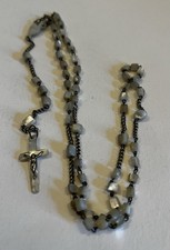 Rosary Vintage Mother Of Pearl Cylinder Small Beads vintage gold fill?  picture