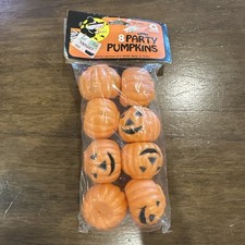 Vintage Target Amscan 8 Party Pumpkins Halloween NIP Mini Blow Molded Candy picture