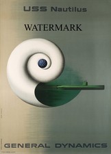 Erik Nitsche 1955 General Dynamics Poster USS Nautilus Atomic Sub 17x22 REPRO picture