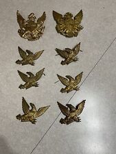 VINTAGE ORIGINAL MILITARY EAGLE PINS LOT OF 8 picture