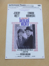 Jeremy Brett Edward Hardwicke Secret Of Sherlock Holmes Richmond Theatre Flyer picture
