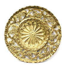 LIVIO COSTA VINTAGE HAND MADE BRASS WALL PLATE BORGO VALS. (TN) ITALY picture