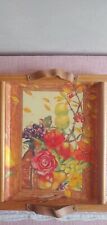 Vintage Creations ALpac Serving Tray Fiberglass/ Resin Unbreakable Floral   picture