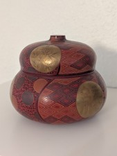 Exquisite Wajima Mizusashi vintage hand decorated water container japan gourd picture
