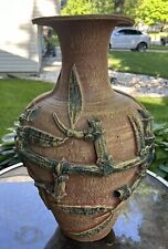 Vintage Oriental Style Vase, Circa 1950's Clay 22.5” MCM Preowned Nice picture