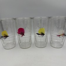Tervis - Vintage Fly Fishing Lure Tumbler - 6” Tall Lot Of 4 picture