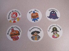 McDonalds 1978 Round Top - Test Market - Iron On Tranfer Patches - All 6 - Mint picture