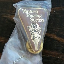 Vintage Venture Touring Society 4 Year Motorcycle Biker Jacket Pin picture