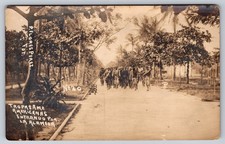 American Troops Marching Down an Alameda, U.S. Intervention in Mexico RPPC, 1914 picture