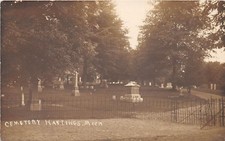 E47/ Hastings Michigan Mi Real Photo RPPC Postcard c1910 Cemetery View picture