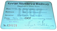 1907 GREAT NORTHERN RAILWAY EMPLOYEE PASS #16121 picture
