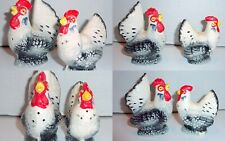 Vintage 2 Piece Hen Rooster Salt Pepper Shakers  Japan - Signed  Great Shakers picture