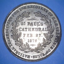 RARE 1872 MEDAL of NATIONAL THANKSGIVING for ALBERT EDWARD RECOVERY *54526564 🌈 picture