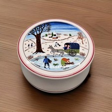 Villeroy Boch Laplau Winter Naif Christmas Candy Trinket Dish French Folkart picture