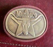 Marlboro Longhorn Star Belt Buckle Vintage 1987 Brass Country Western Western picture