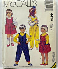 1989 McCalls Sewing Pattern 4414 Girls Jumper Jumpsuit Knit Top Size 5 Vntg 9936 picture