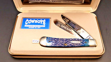 RARE Case XX Collectors Series 94 Dallas Cowboys SB XXVIII 2 Blade Blue Bone picture