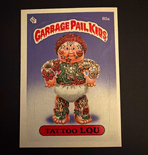 1985 Topps Garbage Pail Kids Original Series 2  #80a Tattoo LOU 👀🇺🇸 picture