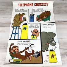 VTG 1964 AT&T Telephone Courtesy School Teacher POSTER 24