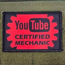 YouTube Certified Mechanic Patch Moral Tactical USA Hacker Hook & Loop 3x2 picture