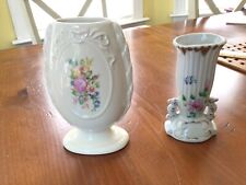 2 Small Vtg Vases Flowers Sea Horses Japan picture