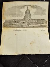 Antique 1866 Washington D.C Capital Building Letterhead Paper Original picture