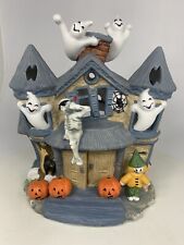 Partylite Halloween Haunted Ghost House Tealight Candle Holder Pumpkins ... picture