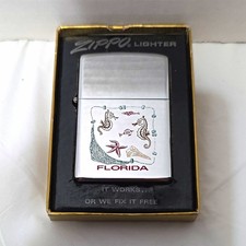 Vintage Zippo 352 Venetian 1974 Florida Seashells  NOS NEVER FILLED/FIRED picture