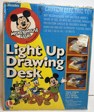 Vtg LAKESIDES Mickey Mouse Club DISNEY LIGHT UP DRAWING DESK W/Sheets Tested picture
