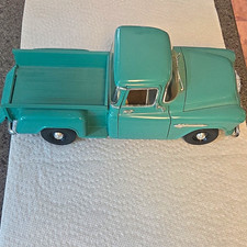 Vintage Teal Diecast Pickup Truck Model, Classic Collectible w/ Opening Tailgate picture