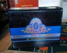 Perdomo Reserve Maduro 10th Anniversary Black Empty Wooden Cigar Box Hinged Lid picture
