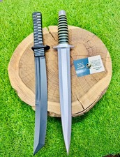 2pcs-Custom Handmade D2 Steel Hunting Tanto & Toothpick Dagger With Sheath picture