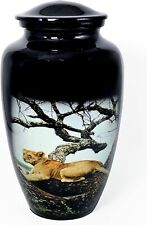 Tiger Cremation Urn 10 Inch Remains With Elegant Female & Male Funeral (Lioness) picture