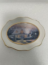 2005 Thomas Kinkade Christmas Eve Cottage II Oval Plaque Hanging picture