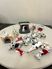 Dalmatian Dog Figurines Lot Christmas Ornaments w/ Hang Loops Mixed Set picture