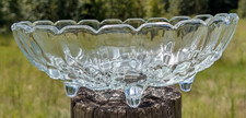 Indiana Glass Garland Clear Pressed Glass Footed Oval Centerpiece Fruit Bowl picture
