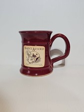 Saint Arnold Brewing Logo Coffee Mug Stein Gray Fox Pottery Large Size Maroon picture