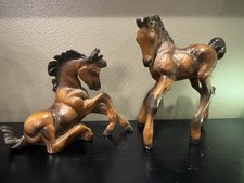 Jan Allan Horse Statue RARE HTF horse Figurine Pair Signed Foal Chalkware Foal picture