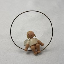 Vintage Erzgebirge Wendt Kuhn Germany Wood Miniature Angel Ring ornament picture