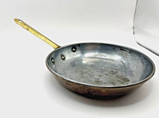 Vintage Copral Copper 6.5” Round Skillet Frying Pan Brass Handle Portugal picture