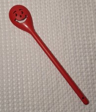 Vintage Kool Aid Red Promotional Stirring Mixing Smiley Face Plastic Spoon picture