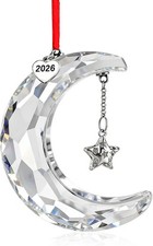 New in Original Box 100% Crystal Holiday Magic Moon Ornament picture