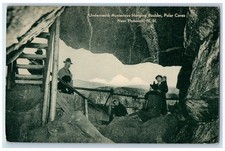 c1950's Underneath Mysterious Hanging Boulder Polar Caves Plymouth NH Postcard picture