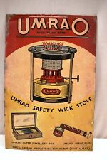 Vintage Advertising Tin Sign Umrao Safety Wick Stove Super Jewelry Box Spray 