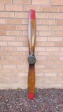WWI Wood Replica Large Plane Airplane Propeller Prop Aviation Decor Red Tips 47