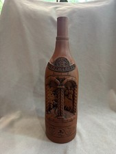 Vintage Kindzmarauli Georgian Ceramic Clay Wine Bottle picture