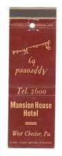 Mansion House Hotel West Chester Pennsylvania Vintage Matchbook Cover JM10 picture